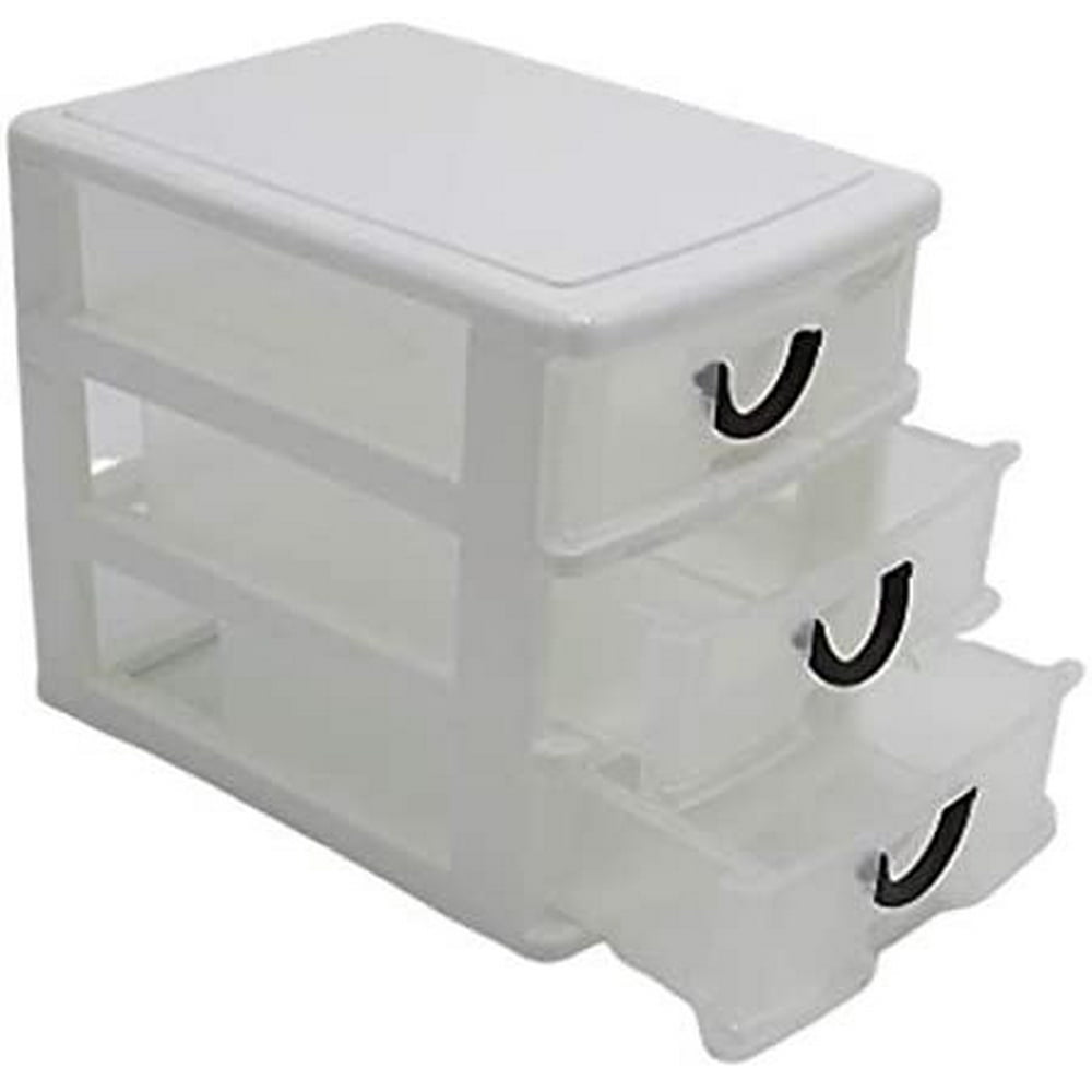 Decor Hut 3 Drawer Plastic Organizer with Easy Pull Out Draws, Little Handle. Great for Sewing