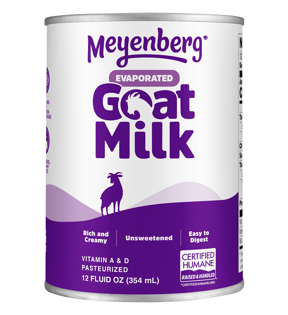 (2 pack) Meyenberg Evaporated Vitamin D Goat Milk Unsweetened, 12 fl oz