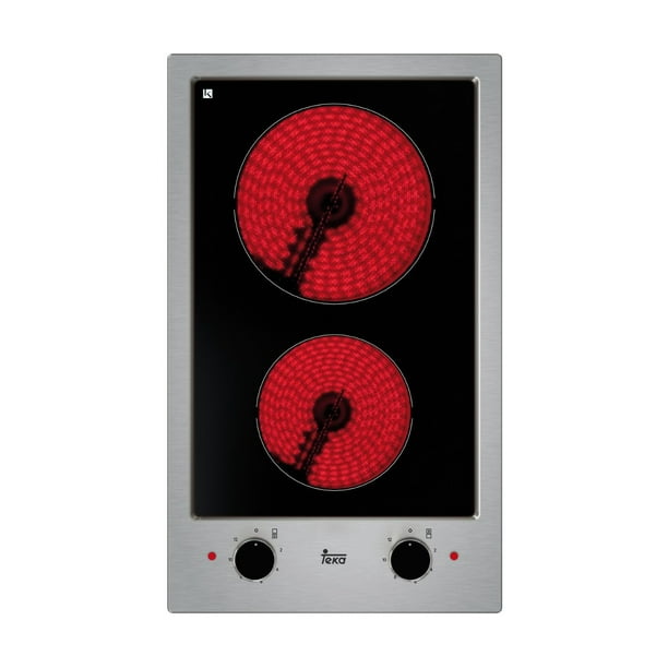 Parrilla eléctrica de 30 cms (12 pulgadas) Teka EFX 30.1 2H para empotrar de 2 quemadores en acero inoxidable y cristal vitrocerámico