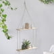thumbnail image 5 of Estante para colgar en la pared de macramé, estantes de pared con cuerda tejida hecha a mano, para cocina, baño, almacenamiento en el hogar, estante flotante de pared para plantas de interior, 5 of 5