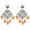 Orange, variant on Indian Oxidized Jewelry Antique Jhumka Jhumki Floral Earrings with Ear Support Chain Hair Accessories for Women