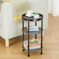 thumbnail image 6 of Side Table, Small Round End Table for Narrow and Small Space, 3-Tier Round Accent Couch Beside Table, Modern Side Table Corner Sofa Table Nightstand for Living Room Bedroom (Grey), 6 of 18
