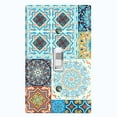 thumbnail image 1 of Metal Light Switch Plate Cover Colorful Multi-Pattern Tile Collage TIL043, 1 of 1