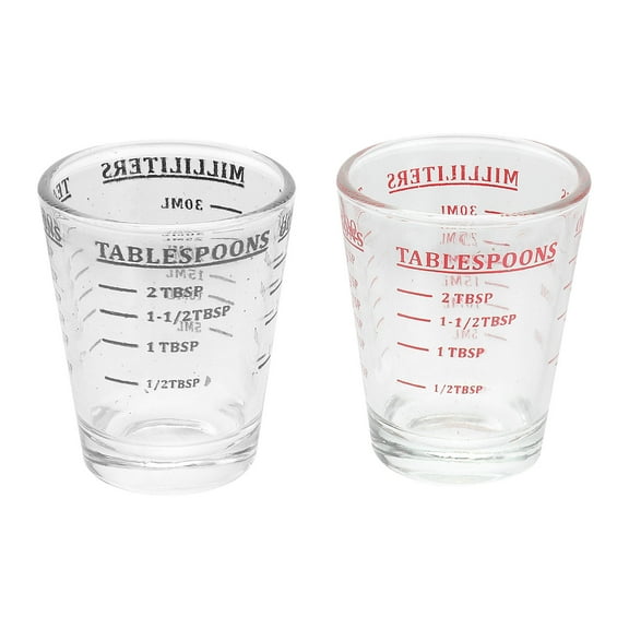 STOBOK 2Pcs Glass Ounce Cup Clear Measuring Tool for Accurate Liquid Control in Kitchen and Bar