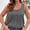 Dark Gray, variant on Womens Sleeveless Button Front Top - Beige Ribbed Knit Scoop Neck Relaxed Fit Casual Shirt for Summer Layering,Size 2XL