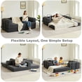 thumbnail image 3 of GAOHAPY 80 Inch Multi-functional Convertible Sofa Bed, Fixed Shape Frame, High Density Foam with Corduroy, Easy Assembly, for Living Room and Bedroom., 3 of 8