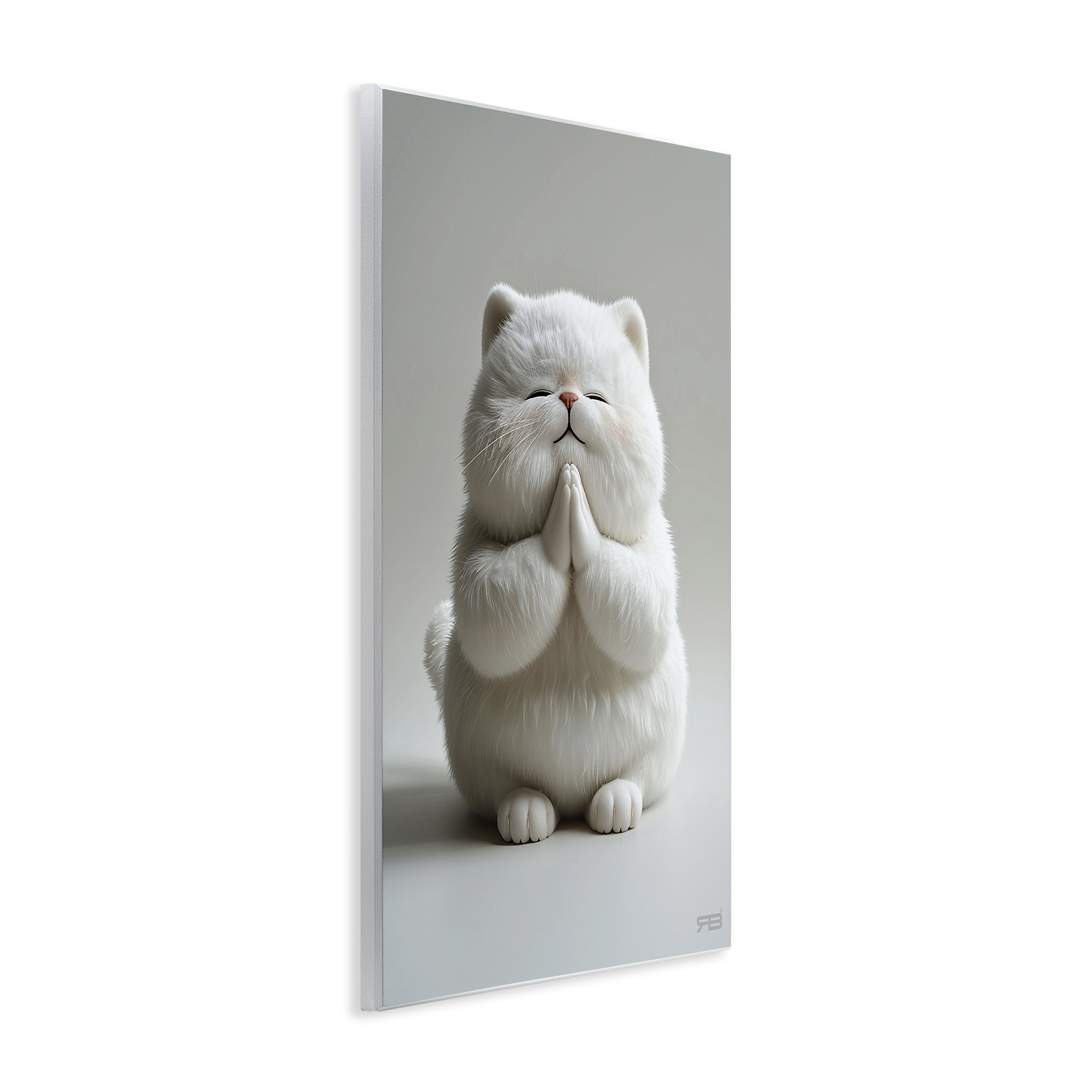 Stupell Industries Fluffy Praying Cat Animals & Insects Painting Unframed Art Print Wall Art, 10 x 15