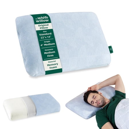 Memory Foam Pillow For Neck & Shoulder Pain Relief - XL King Size - 4 Inch | Cervical Big Pillow For Sleeping - Orthopedic Bed Pillow For Back & Stomach Sleepers, Medium Firm - Pack Of 1