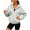 Gray, variant on CBASIHI Womens Oversized Zip Up Hoodies- Lounge Drop Shoulder Gym Fall Casual Kangaroo Pocket Long Sleeve Sweatshirts Gray Size S-2XL