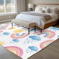 thumbnail image 5 of Area Rug 60×96in, Cartoon Rainbow Cloud Sun Floor Carpet Living Room Rug, Modern Abstract Style Non-Slip Welcome Mat Indoor Rugs for Bedroom Dining Room, 5 of 9