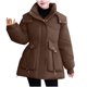 thumbnail image 2 of Puntoco Chaqueta Con Capucha Y Manga Larga Para Mujer, Color Liso, Bordada, Con Botones, Bolsillos Dobles, Cremallera, Hombros Hasta La Manga, 2 of 7