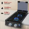 thumbnail image 6 of Camplux 12'' Gas Range 2 Burners Propane RV Cooktop Stove 13,000 BTU, 12V, 6 of 10