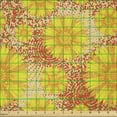 thumbnail image 2 of Ambesonne Floral Fabric by the Yard Microfiber, Retro Style Flowers Top View, 10 Yards, Yellow Pale Peach, 2 of 2