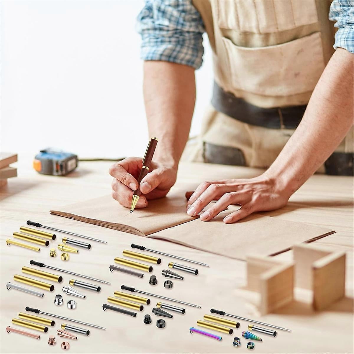 Kit 10 Pièces Pour Tournage De Stylos Sur Bois - Mécanismes En Métal, Tubes Laiton 6,7 Mm - Pour Création Stylos Personnalisés