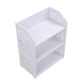 thumbnail image 1 of Zapateros - Zapatero de piso de 3 niveles Estante de baño Estante de baño moderno Tallado Zapatero Estante de almacenamiento Organizador Estante para pasillo de entrada Baño Sala de estar, 40 x 23 x 5, 1 of 5