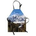 thumbnail image 1 of Wyoming Apron, Magnificent Landscape of the Grand Teton Snowy and Cloudy Peaks with Trees, Unisex Kitchen Bib with Adjustable Neck for Cooking Gardening, Adult Size, Green Multicolor, by Ambesonne, 1 of 4