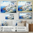 thumbnail image 4 of Designart "Santorini Isles Blue and White Charm II" Landscapes Framed Wall Art - Country Blue Greece Hallway Framed Wall Art Decor, 4 of 6