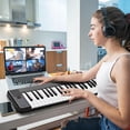 thumbnail image 3 of Gymax 2 in 1 Attachable Digital Piano Keyboard 88/44 Touch sensitive Key w/ MIDI Black, 3 of 10