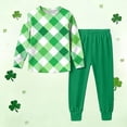 thumbnail image 2 of Atogsazn Kids Boys St. Patrick's Day Jogger Set Long Sleeve Sweatshirt Sweatpant Outfit Tops Clothing 02-Green 13-14 Years Fashion, 2 of 8