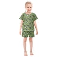 thumbnail image 6 of joogoo Cartoon Monkey Bananas Pattern Pajama Sets Short Sleeve Cotton 2-Piece Sleepwear 10Y, 6 of 7