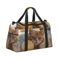 thumbnail image 2 of Kuqiui Relaxing Cat With Orange Juice Print Foldable Travel Duffel Bag Tote Carry on Luggage Bag Personal item Sports Gym Bag Water Resistant Weekender Overnight Bags for Women and Men, 2 of 7