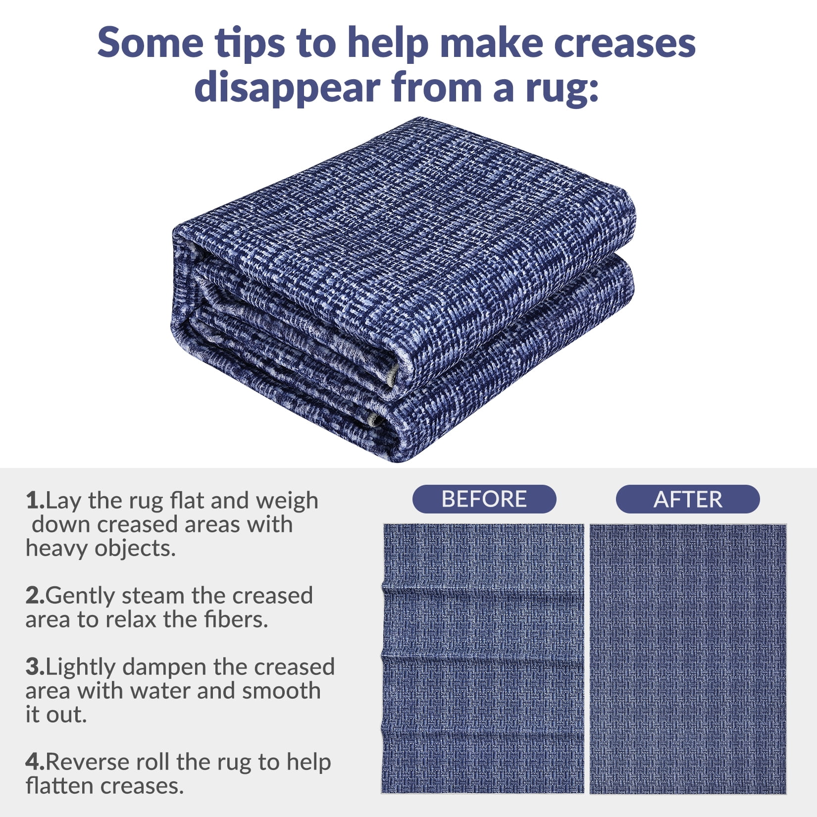 Garvee 10'x13' Area Rug Modern Area Rugs for Living Room Bedroom Farmhouse Non Slip Low Pile Rugs, Blue