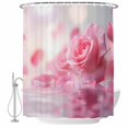 thumbnail image 2 of Shower Curtains for Bathroom, Pink Rose Fantasy Waterproof Fabric Shower Curtain, Elegance Floral Romantic Reflection Decorative Bathroom Curtain for Bathtub, 72"x84", No Hooks Included, 2 of 9