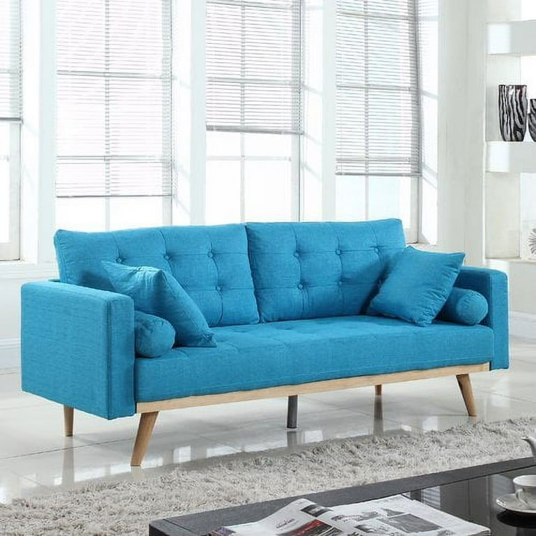 Tufted Linen Mid century Modern Sofa Walmart