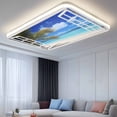 thumbnail image 2 of Windows Seascape Magnetic Fluorescent Light Covers for Ceiling Lights 2x4 Feet, Summer Beach Coastal Palm Trees Office Classroom Kitchen Drop Ceiling Light Covers Lighting Filters Shade Panel 2 Packs, 2 of 9