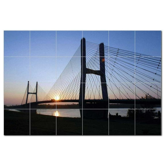 Bridge Picture Ceramic Tile Mural Kitchen Backsplash Bathroom Shower, 404352-M64