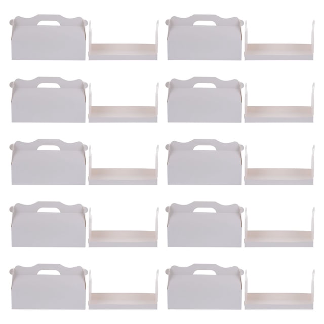 MasteelfCA 10PCS Long Shape Cake Box Pastries Cookies Cakes Pies Storage Paper Box