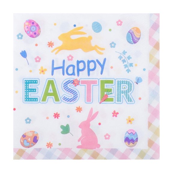 Rirozkan Easter Party Napkins, Disposable Printed Cocktail Napkins, 20 Sheet Pack, for Buffets, Table Settings, Easter Dinner, Spring Celebration Supplies