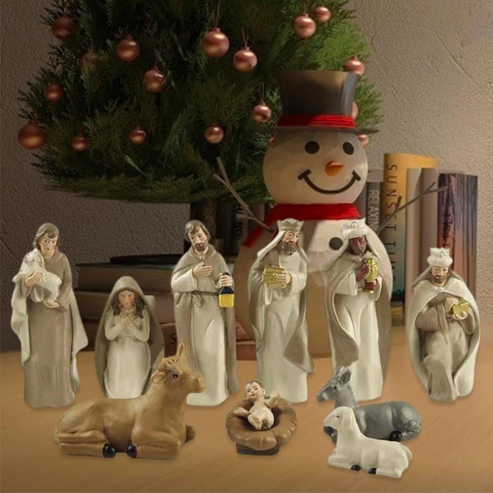 Christmas Manger Set Religious Nativity Gifts Resin Crafts 最安値挑戦