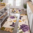 thumbnail image 2 of Vintage Butterfly Flower Pattern Kitchen Rugs Sets Of 3,Kitchen Runner Rugs Non Skid Washable,Decorative Kitchen Floor Mats for Kitchen,Sink,Laundry,17"x30"+ 17"x47" + 17"x59", 2 of 6