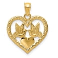 thumbnail image 1 of 14K Polished Doves in Heart Pendant in 14k Yellow Gold, 1 of 3