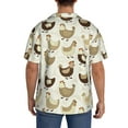 thumbnail image 3 of Rateoe Funny Chicken Pattern Men's Short Sleeve Classic Shirt, Casual Short-Sleeved Shirt, Lightweight Summer Shirt, Cuban Collar Shirt,Button-Front Shirt-Small, 3 of 5