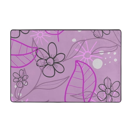 Abstract Flower Jar Texture Entryway Rug, Non-Slip Absorbent Door Mat for Living Room Kitchen Bathroom Entrance, 36"x24"