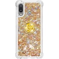 thumbnail image 2 of Samsung Galaxy A02/Galaxy M02 Case with Creativity Clear Quicksand Glitter Flowing Liquid Floating Soft TPU Case w/Stand Bling Diamond Sparkle Phone Cover for Samsung Galaxy A02  Golden, 2 of 7