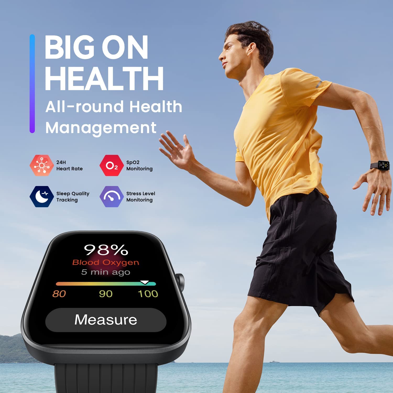 Amazfit Bip 3 Urban Edition Smart Watch: Health & Fitness Tracker - Black Silicon watchband - image 11 of 13