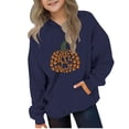 thumbnail image 2 of Nmnitkp Girls Sweatshirt Comfortable Boys Sweatshirts Casual Long Sleeve Hoodies Cute Oversized Fleece Pocket Sweatshirt Tops Navy,13 Years, 2 of 4
