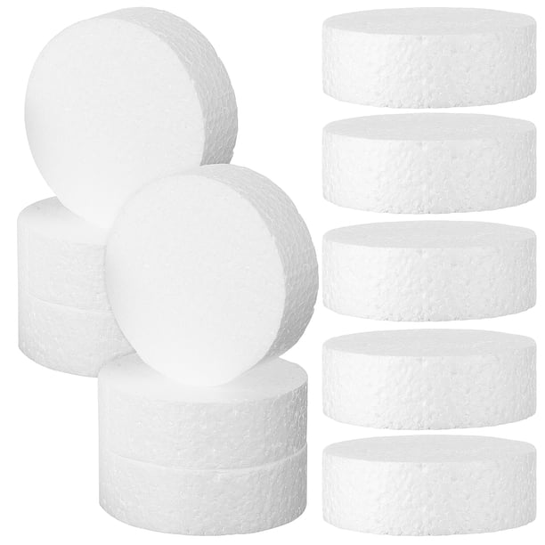 18 Uds. Discos de espuma, piezas redondas de espuma para manualidades, rondas de espuma para modelar, círculos de espuma en blanco para pastel para pintar modelos, espuma para nivel de pastel