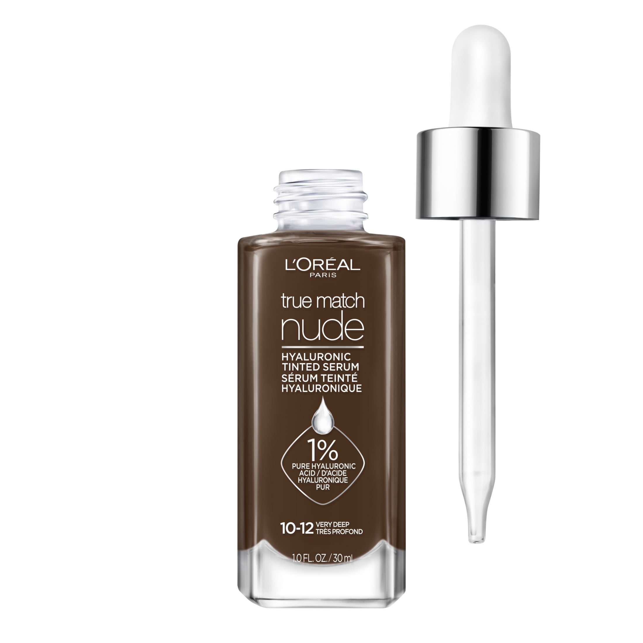 (2 pack) L'Oreal Paris True Match Hyaluronic Tinted Serum Foundation Makeup, Very Deep 10-12, 1 fl oz