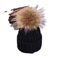 thumbnail image 4 of Gorro de punto rizado de color sólido para otoño e invierno, gorro de lana con forma de mapache coreano de 15 cm, 4 of 4