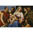 thumbnail image 2 of Sebastiano del Piombo 18x13 Gold Ornate Wood Frame and Double Matted Museum Art Print Titled - Madonna and Child with Saints and Donors, 2 of 4
