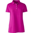 thumbnail image 3 of Lands' End Essentials Women's Short Sleeve Polo Shirt – Lightweight Polyester, Won’t Shrink, Pill, or Fade, Classic Fit, 3 of 3