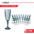 thumbnail image 2 of Juego 24 Copas de Vidrio Cristal para Champaña Vino Agua Color Azul Cobalto, 2 of 6