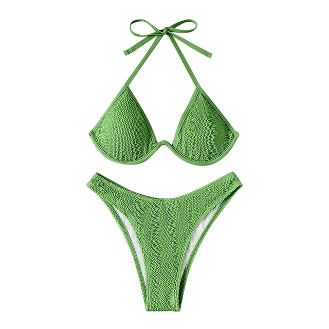 Trajes de Natación Gibobby para Mujer Bikinis sólido Pantalones cortos Halter