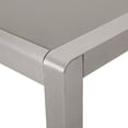 thumbnail image 3 of Braxton Outdoor Modern 6 Seater Aluminum Dining Set with Tempered Glass Table Top, Gray, Silver, Taupe, 3 of 12
