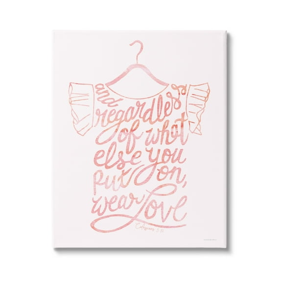 Stupell Industries Wear Love Fashion Calligraphy Religious Inspirational Quote Graphic Art Gallery Wrapped Canvas Print Wall Art, Design by Kamdon Kreations