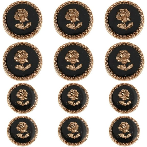 20Pcs Vintage Rose Button Enamel Suit Buttons 17mm & 22mm 1-Hole Anchor Metal Sewing Coat Buttons for Blazer Suits Sport Coat Uniform Jacket Sweaters Clothes Accessories 1box DIY